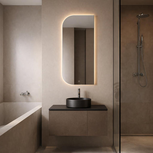 H&F LED Mirror D-Shape With Anti-fog Function