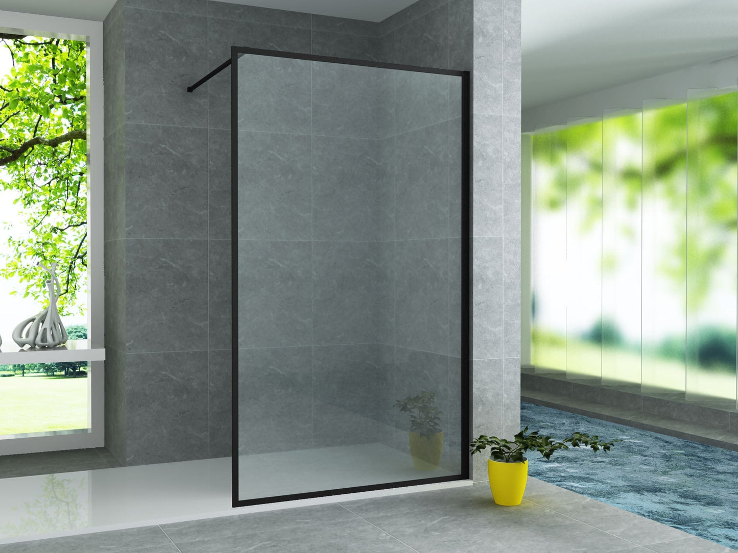 H&F Douchewand Inloopdouche Met Kader Mat