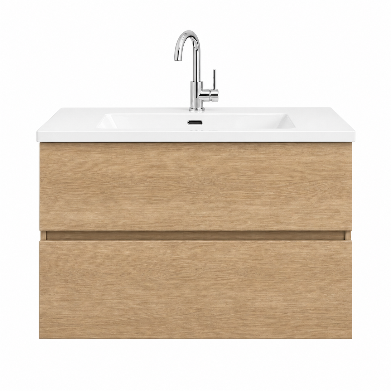 H&F Badkamer Meubelset Enkel Naturel Eik Mat (B X D X H)
