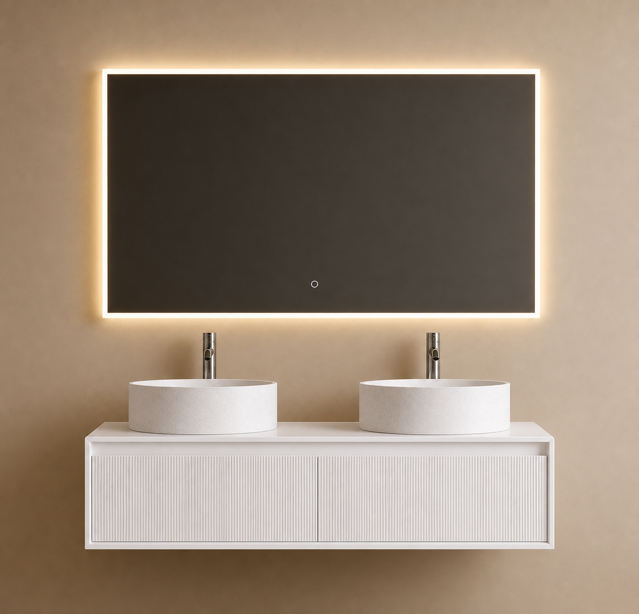 H&F Badkamer Meubelset Incl. Twee Lavabo'S 39,, (Floating)