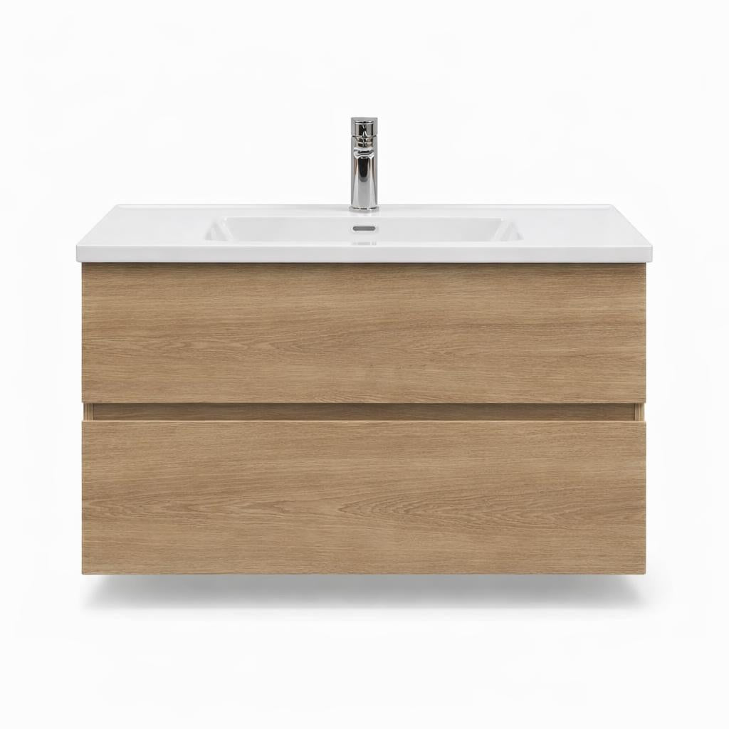 H&F Badkamer Meubelset Enkel Eikgrijs Mat (B X D X H)