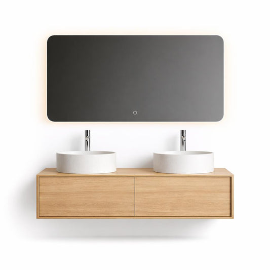 H&F Badkamermeubel incl. Twee Lavabo's (Floating II)