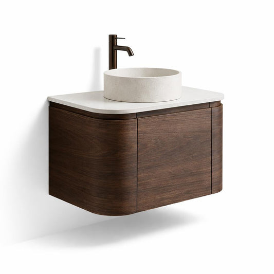 H&F Badkamermeubel incl. Lavabo Donker Walnoot